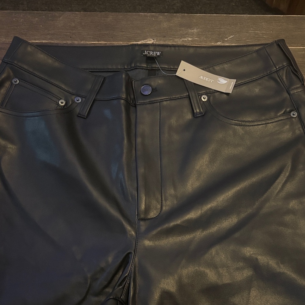 J.Crew Sleek Black Leather Pants